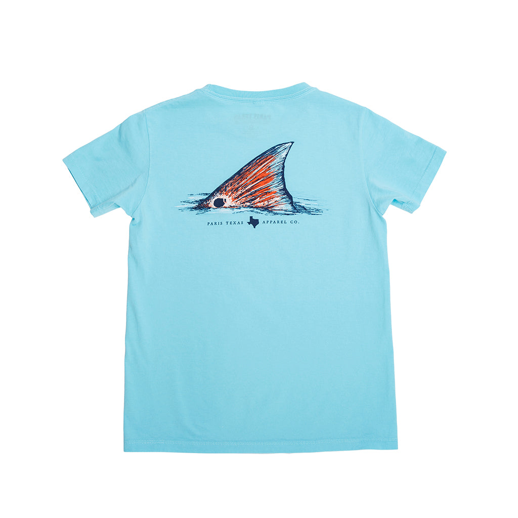Youth Redfish T-Shirt - Aqua Youth_Red_Fish_Pocket_Tshirt_Aqua