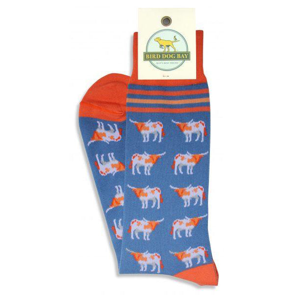 Longhorn Stable Socks - Blue bird_dog_bay_Longhorn_Stable_Socks_Blue