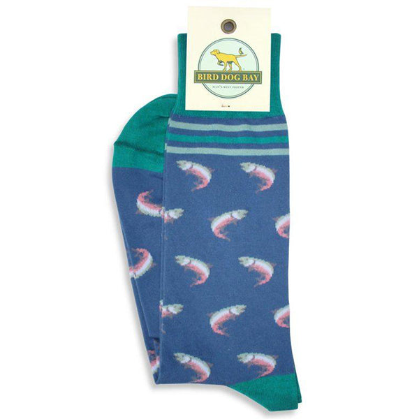 Trout & About Socks - Blue bird_dog_bay_trout_about_socks_blue