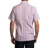 Guayabera Men's Shirt, AM Hemingway Mini Check Maroon, Mexican Shirts for Men 3