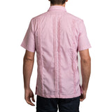 Guayabera Men's Shirt, Ole Miss Hemingway Mini Check Red, Mexican Shirts for Men 3