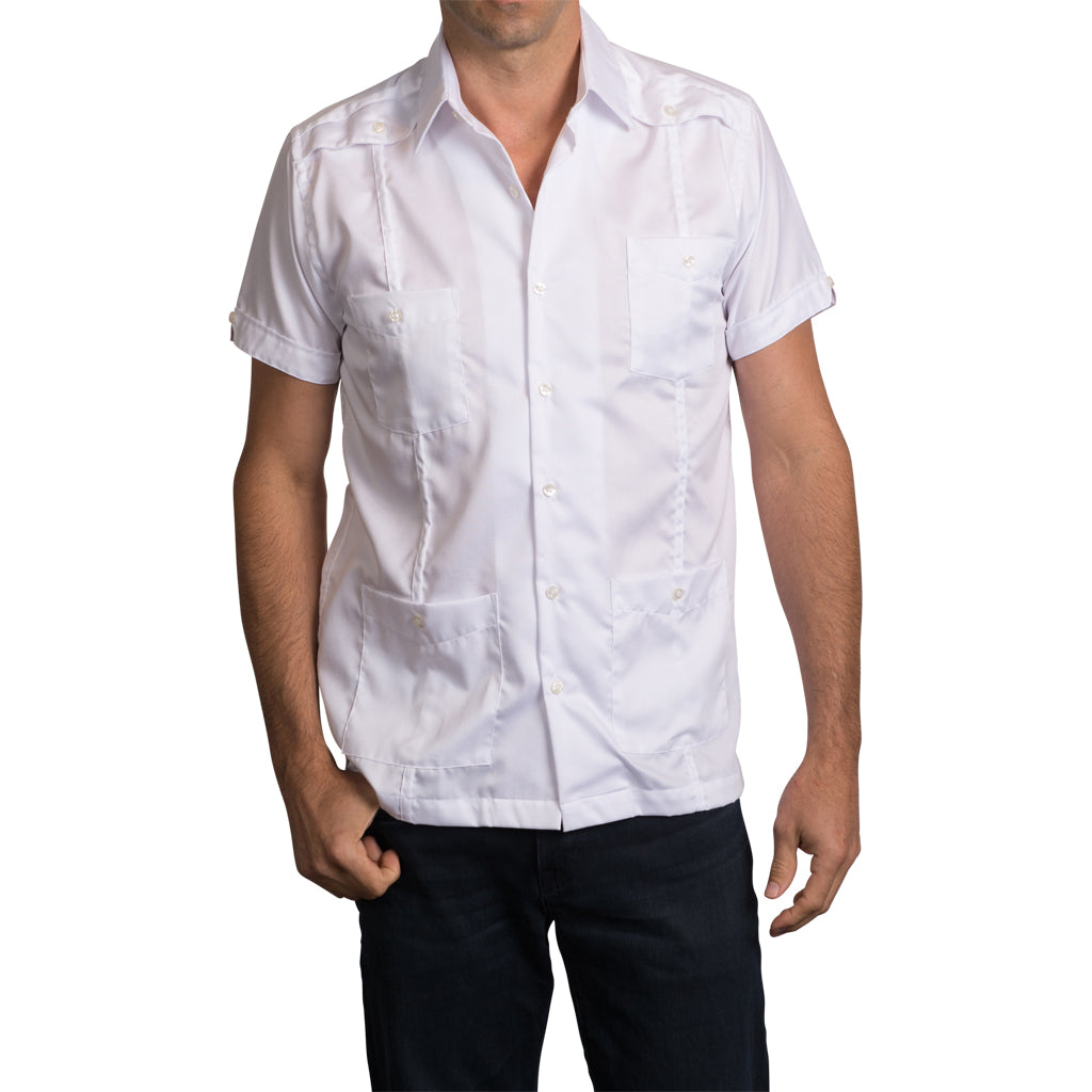 El Guapo Guayabera - White El_Guapo_Guayabera_White_Mens_Mexican_Shirt_for_Men