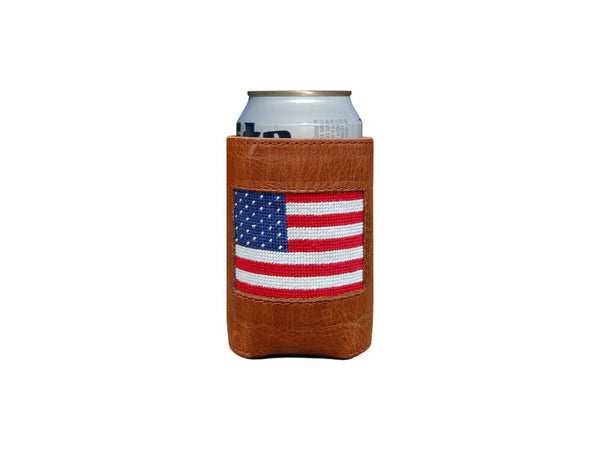 Smathers & Branson American Flag Needlepoint Can Cooler