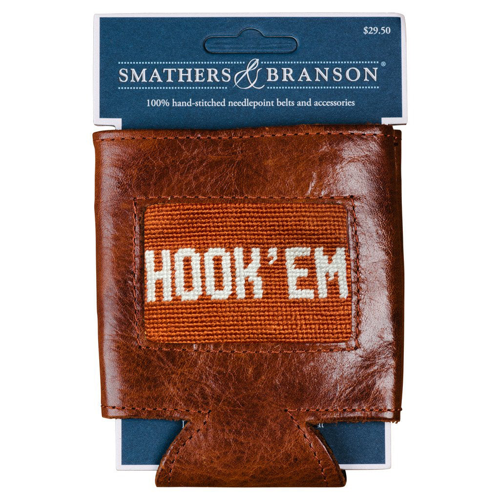 Hook 'Em Needlepoint Can Cooler smathers_branson_Hook_em_needlepoint_can_cooler