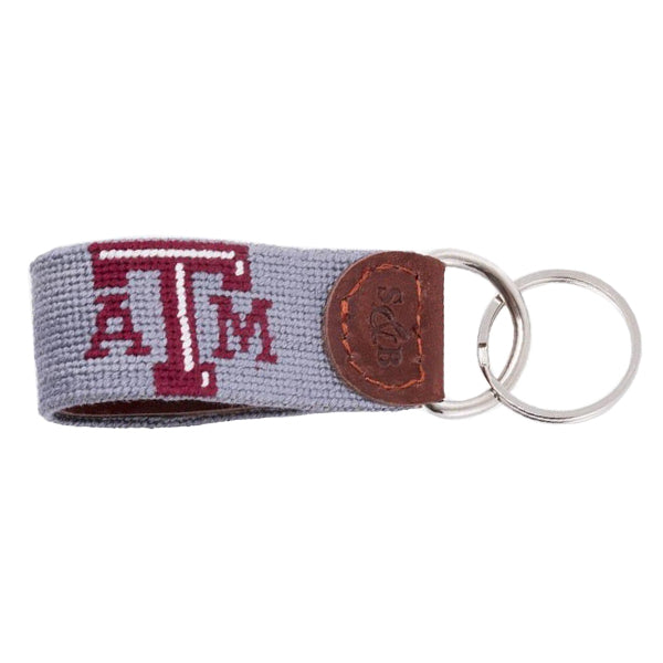 Texas A&M Needlepoint Key Fob - Grey smathers_branson_Texas_A_M_Needlepoint_Key_Fob_Grey
