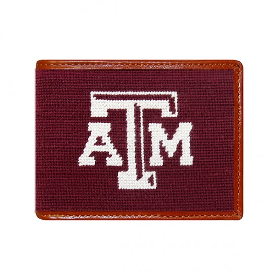 Texas A&M Needlepoint Bi-Fold Wallet Smathers & Branson Texas A&M Needlepoint Bi-Fold Wallet