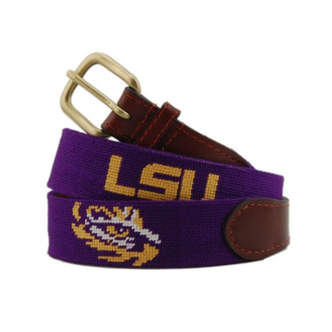 LSU Needlepoint Luggage Tag