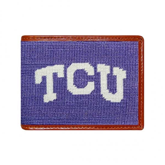TCU Needlepoint Bi-Fold Wallet Smathers & Branson TCU Needlepoint Bi-Fold Wallet