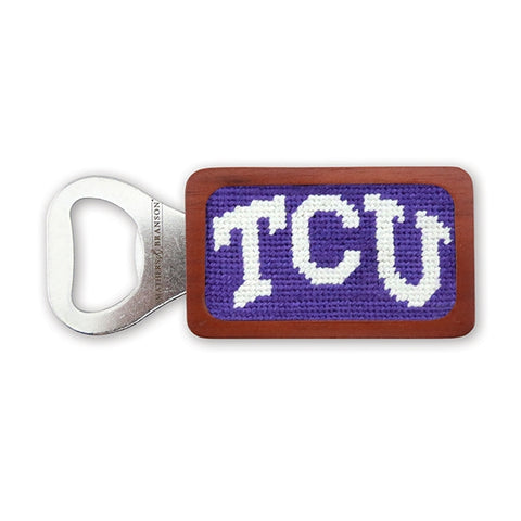 TCU Needlepoint Key Fob - Purple
