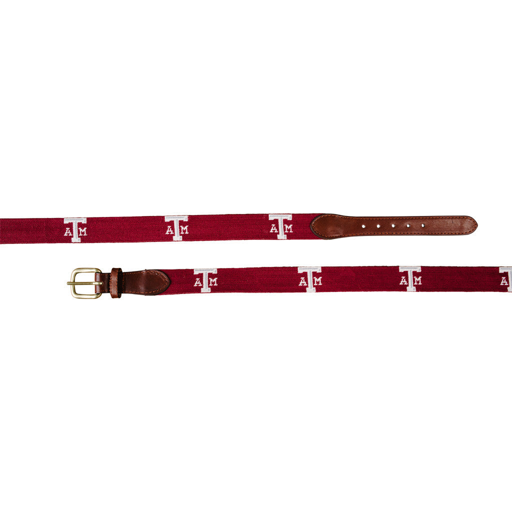 Texas A&M Needlepoint Belt - Maroon