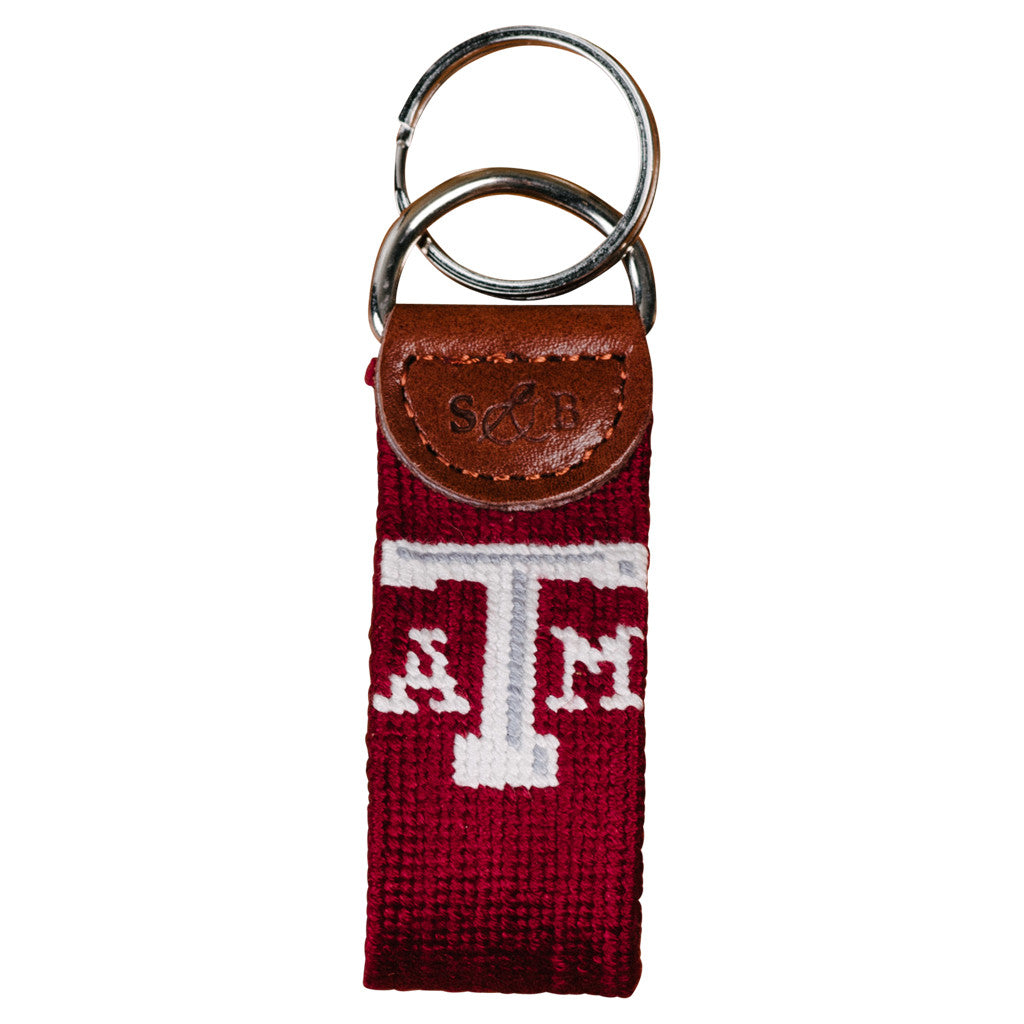 Texas A&M Needlepoint Key Fob - Maroon Smathers & Branson Texas A&M Needlepoint Key Fob