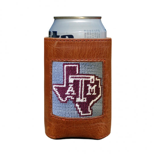 Texas A&M (State Logo) Needlepoint Can Cooler - Grey Texas A&M (State Logo) Needlepoint Can Cooler - Grey