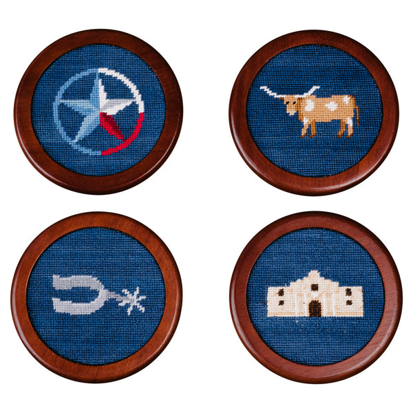 Smathers & Branson Texas Life Needlepoint Coaster Set