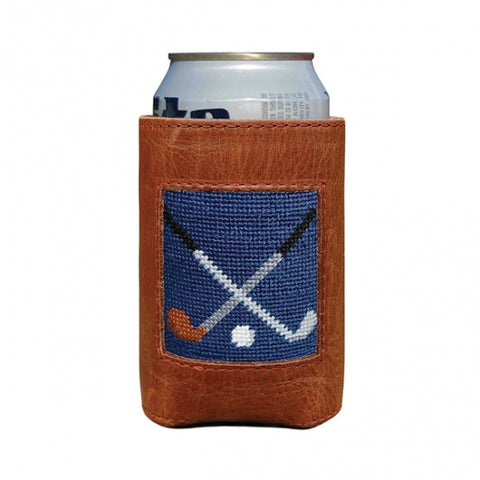 Crossed Clubs Needlepoint Can Cooler