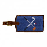 Smathers & Branson Crossed Clubs Needlepoint Luggage Tag