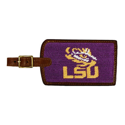 LSU Needlepoint Luggage Tag