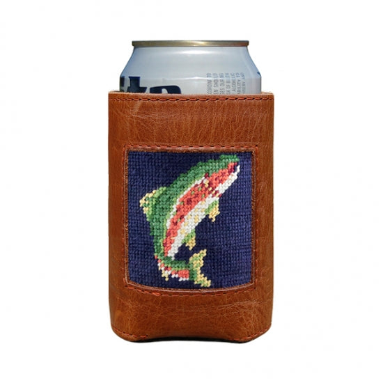 Rainbow Trout Needlepoint Can Cooler