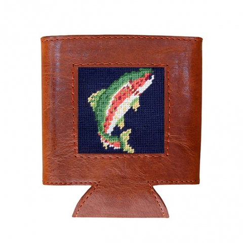 Rainbow Trout Needlepoint Can Cooler