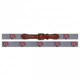 Smathers & Branson Texas A&M Needlepoint Belt - Grey