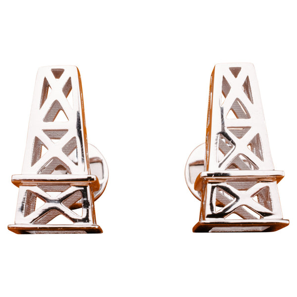 Sterling Oil Derrick Cufflinks