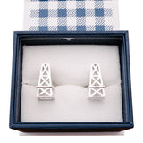 Sterling Oil Derrick Cufflinks