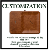 CATCH:3 - Classics Leather Wireless Charger with Valet Tray -Saddle