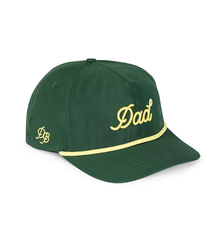 Dad 3D Puff Rope Hat - Green 5-Panel Snapback