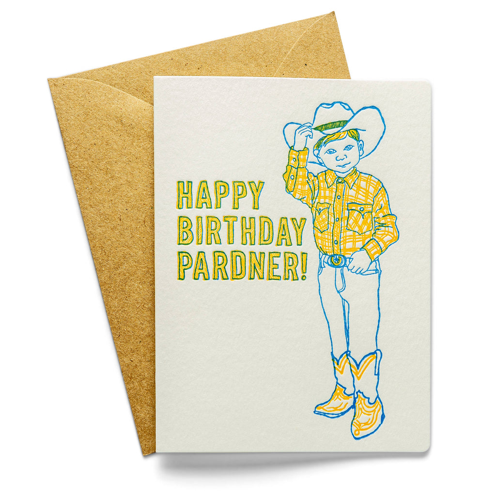 Pardner | Letterpress Greeting Card | Birthday