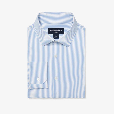 Leeward Button Down Shirt - Bel Air Blue Banker Stripe