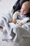 Harborview Herringbone Light Grey Blanket