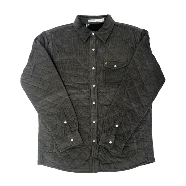 Corduroy Quilted Shacket - Asphalt