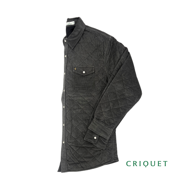 Corduroy Quilted Shacket - Asphalt