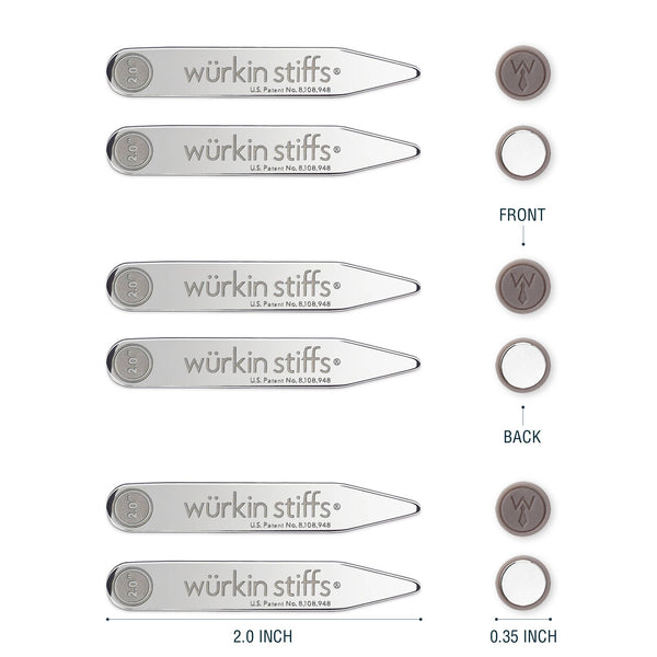 Wurkin Stiffs Stiff-N-Stays Plastic Magnetic Collar Stays - 2 Pair