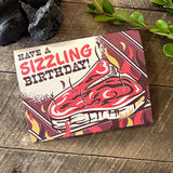 Happy Birthday Card - Sizzling Steak