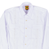 Long Sleeve Havana Classic Guayabera - White