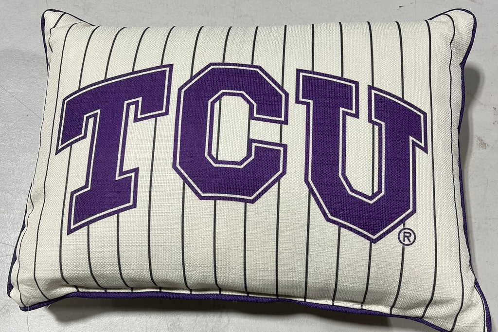 TCU Pinstripe Pillow