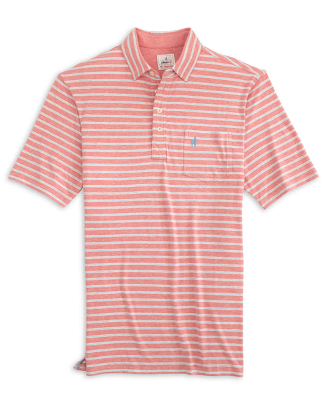 Matthis Stripe Polo - Pomegranate