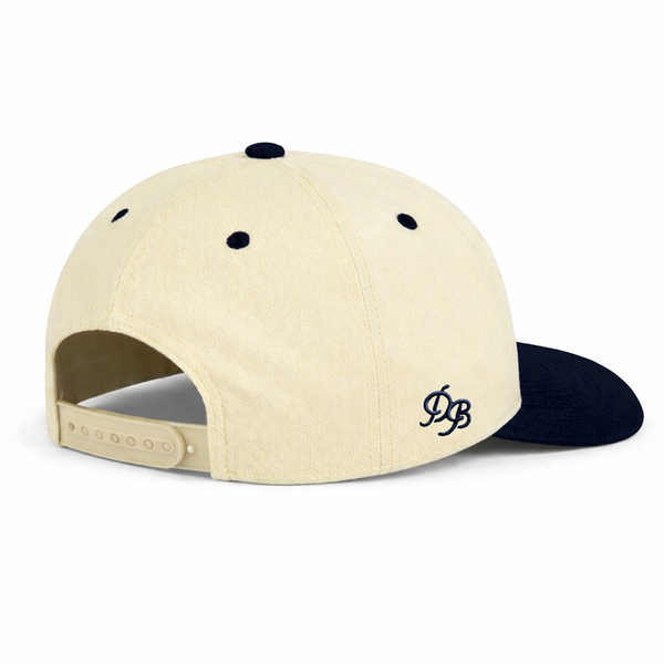 19th Hole Golf Snapback - Cream Black Embroidered