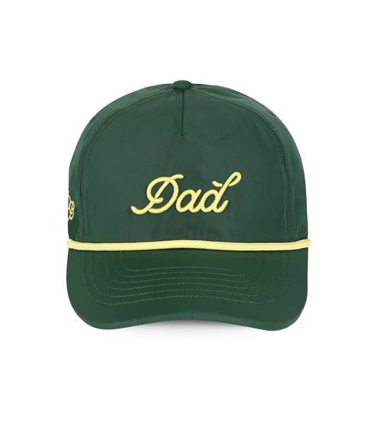 Dad 3D Puff Rope Hat - Green 5-Panel Snapback