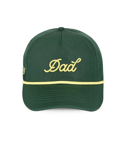 Dad 3D Puff Rope Hat - Green 5-Panel Snapback