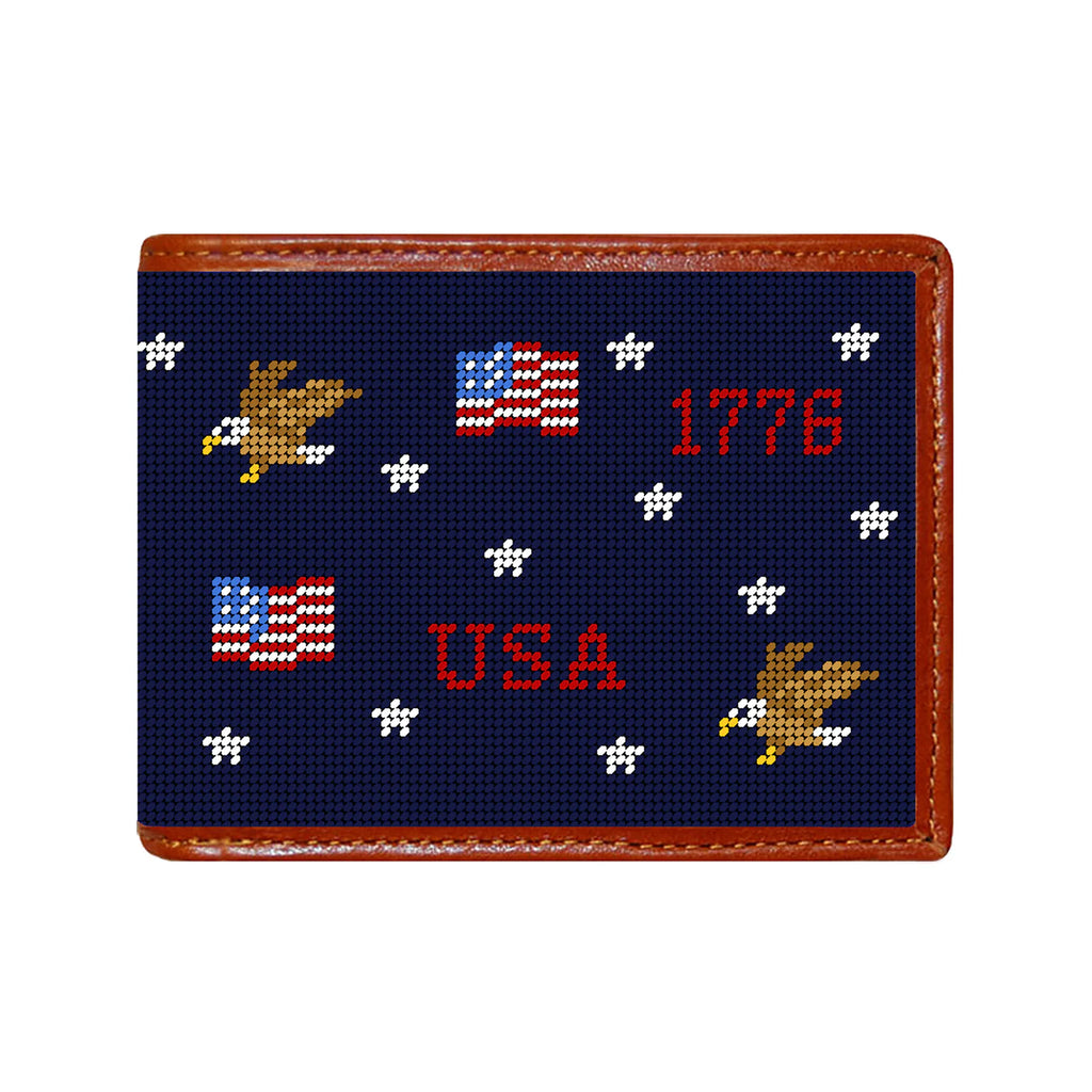 Americana Needlepoint Bi-Fold Wallet