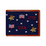 Americana Needlepoint Bi-Fold Wallet