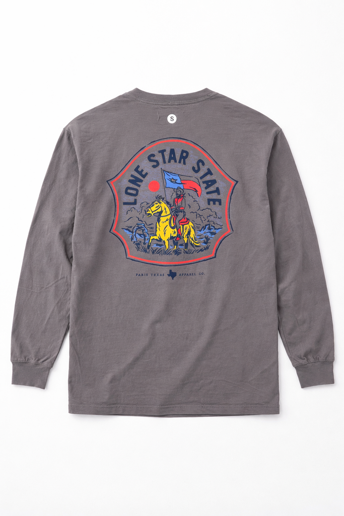 Lone Star Badge Long-Sleeve Pocket T-Shirt - Graphite