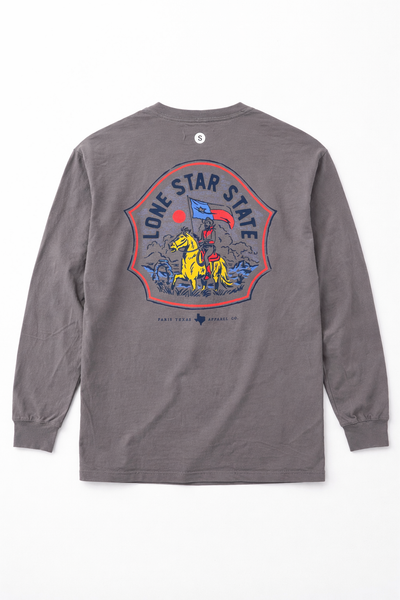 Lone Star Badge Long-Sleeve Pocket T-Shirt - Graphite
