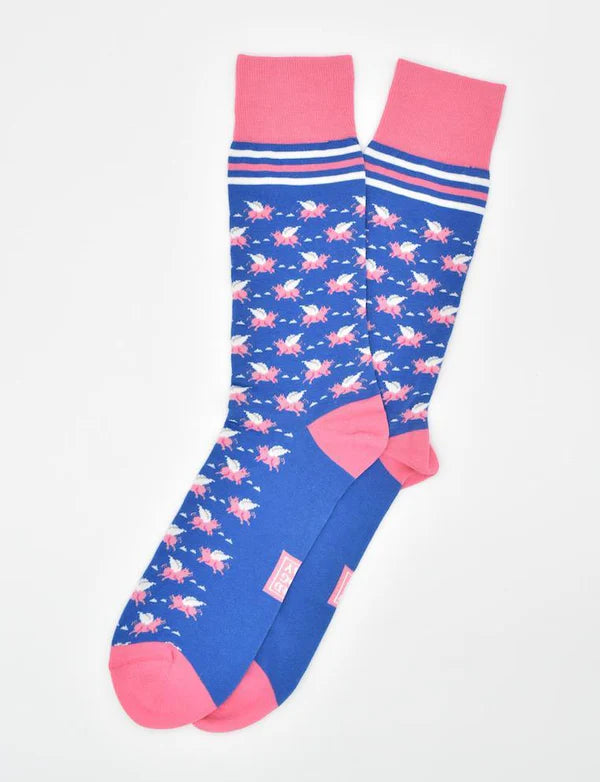 When Pigs Fly Socks - Blue
