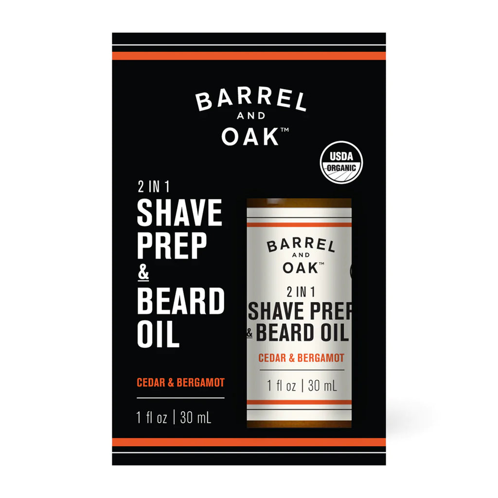 USDA 2 in 1 Shave Prep & Beard Oil - Cedar & Bergamont