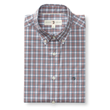 Barrett Plaid Performance Poplin Sport Shirt - Cedarwood Red