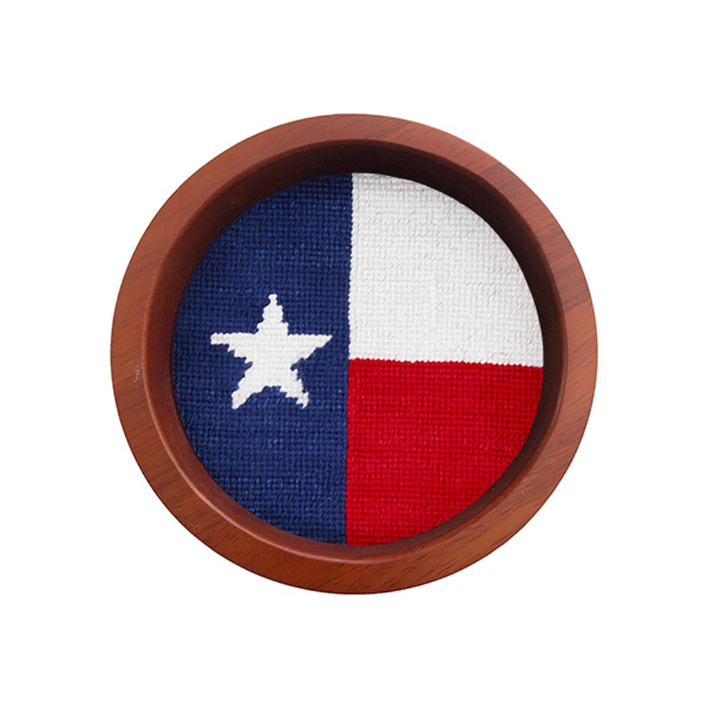 Big Texas Flag Needlepoint Wine Bottle Coaster