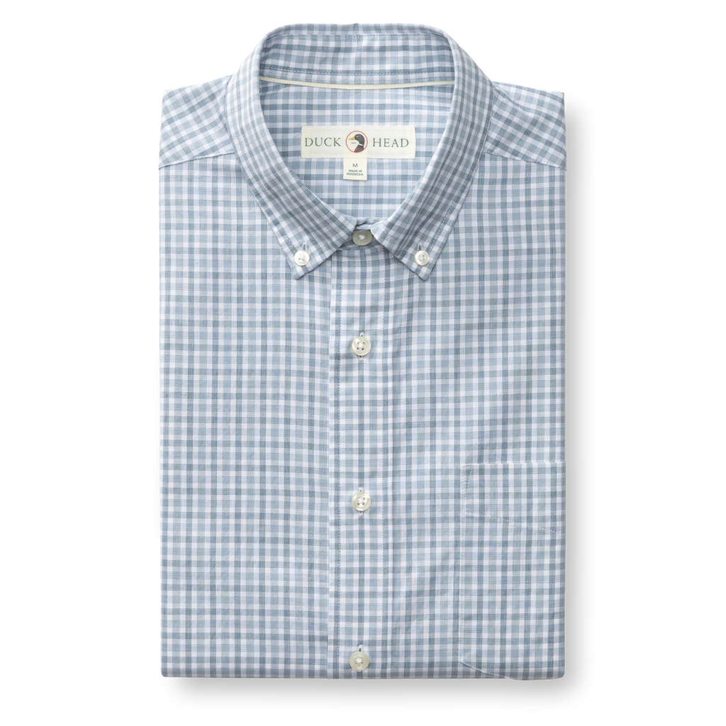 Bray Plaid Performance Poplin Sport Shirt - Wildblown Sky