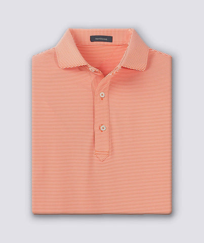 Carter Stripe Performance Polo - Clementine